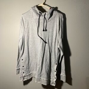 Maurices gray pullover cowl neck top - tunic length - women's size 1